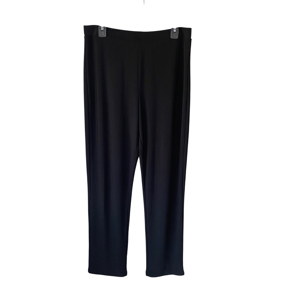 Sympli Black Straight Leg Elastic Waist‎ Pants Made in Canada Womens Size 12